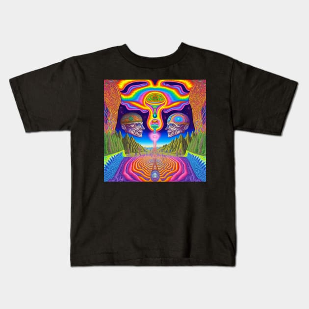 Labyrinth of the Mind Kids T-Shirt by PsychedelicPour